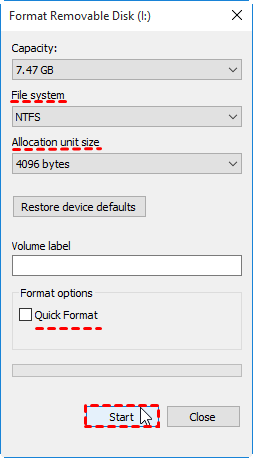 format drive