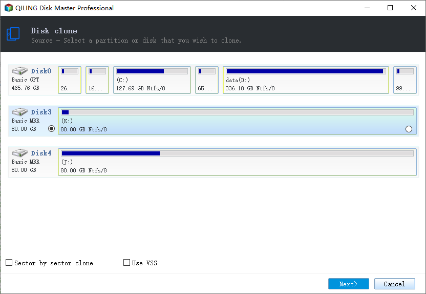 Select Source Hard Drive