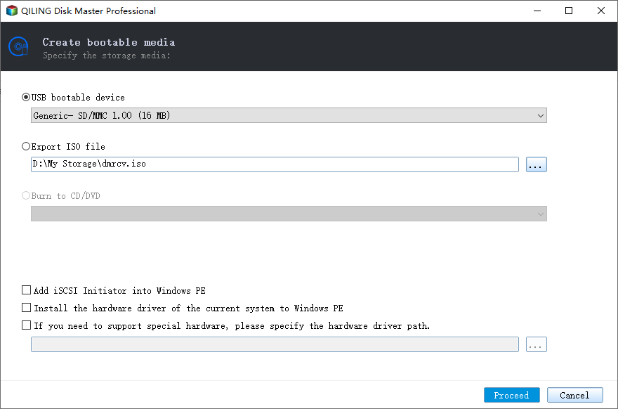 Select Usb Drive And Iso File