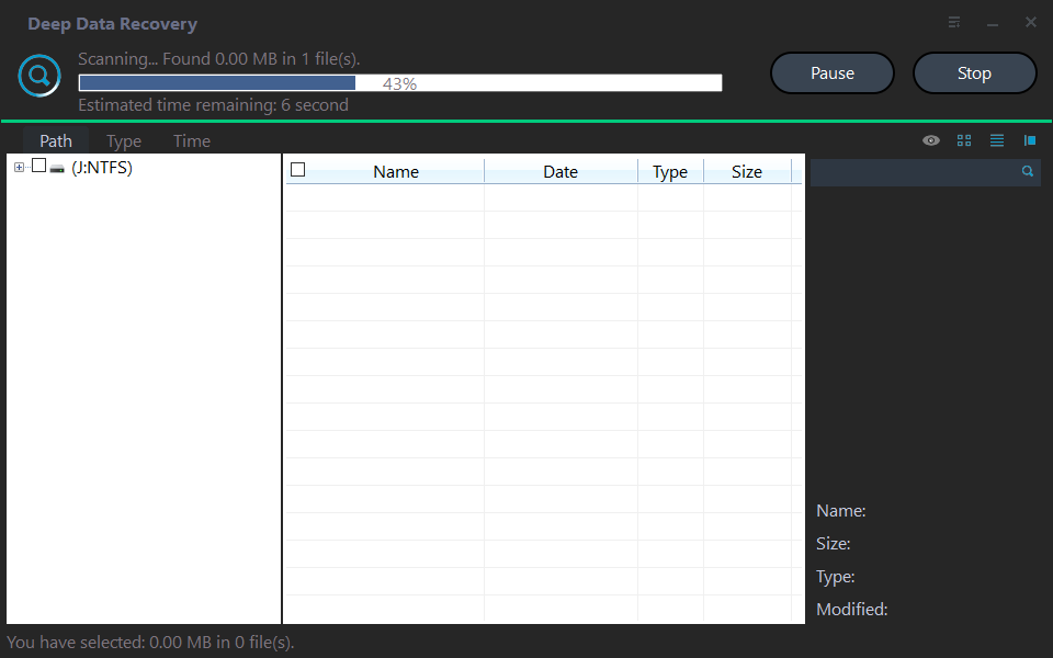 Scan the selected partition for recoverable files