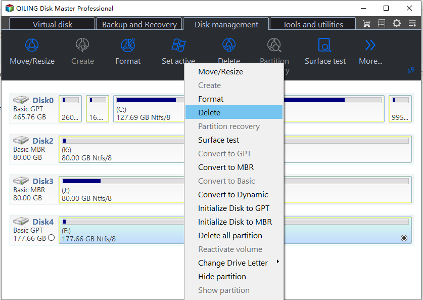 Delete Partition