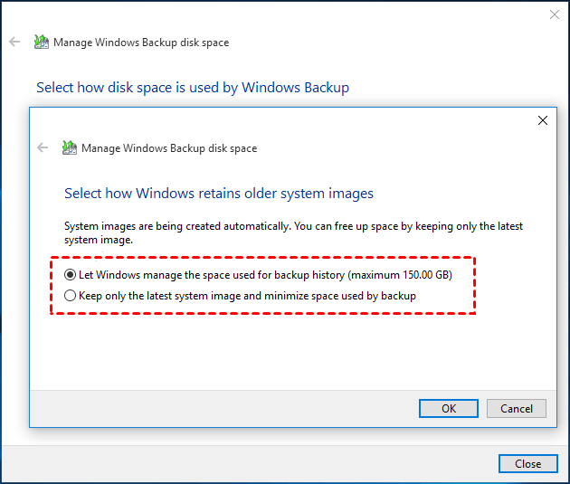 Choose How Windows Retains Images