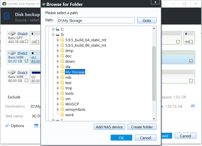 Select Destination Path