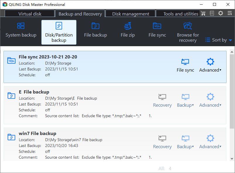 Choose Partition Backup