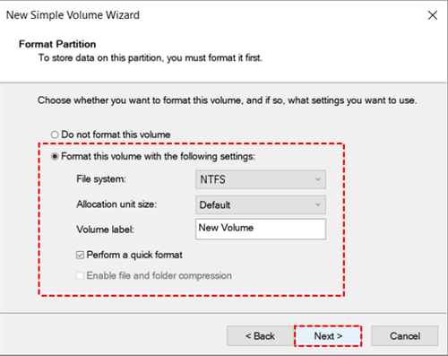 New Simple Volume Wizard