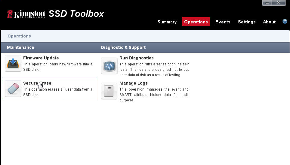 Kingston SSD Toolbox