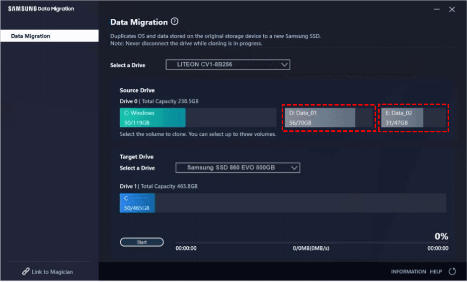 Select Additional Volumes