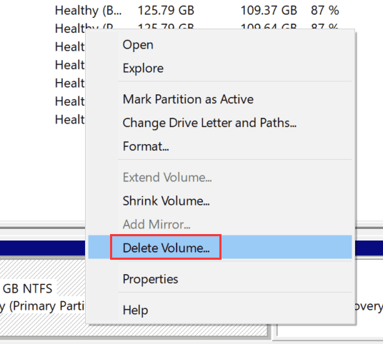 merge unallocated partition Windows 10