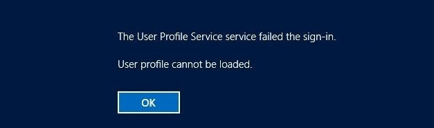 user profile cannot be loaded windows 10