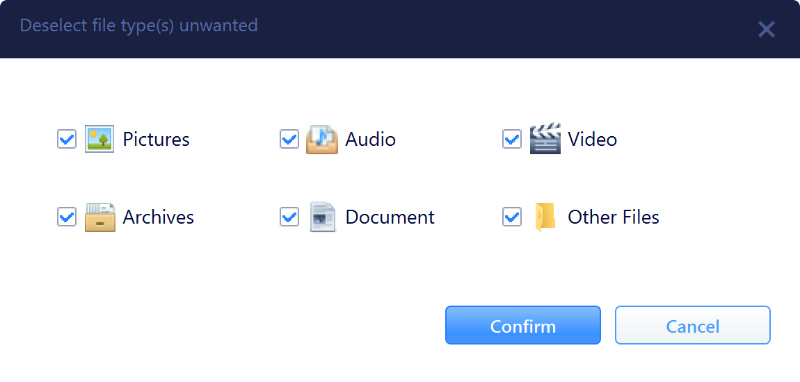 filter file types