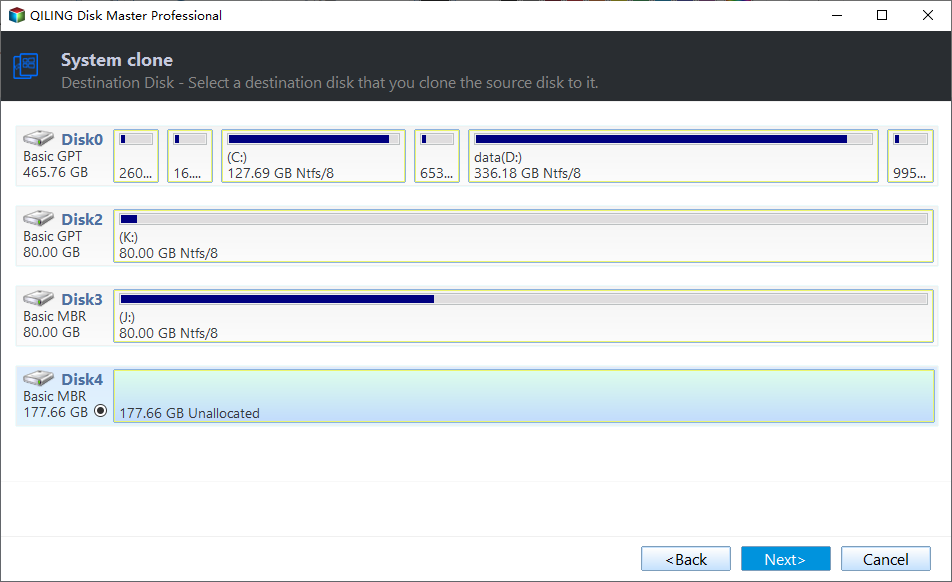 Select the Target SSD