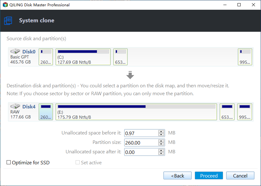 System Clone SSD Alignment Checked