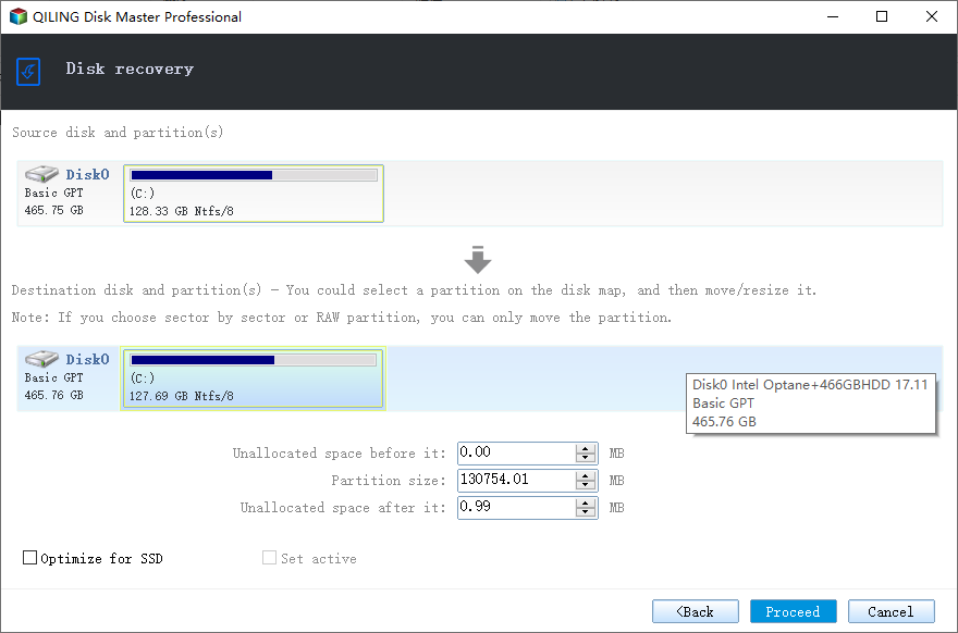 Preview Restore to Other Location