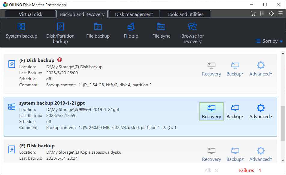 Restore Entire Backup