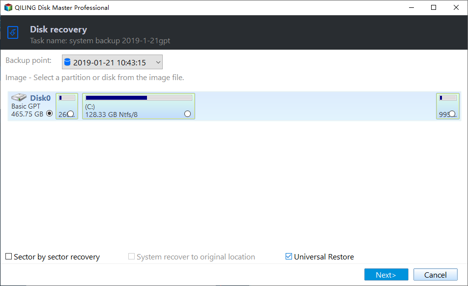 Restore Entire Disk or Partition