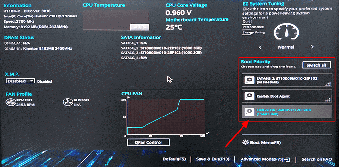 Set New SSD as Boot Drive